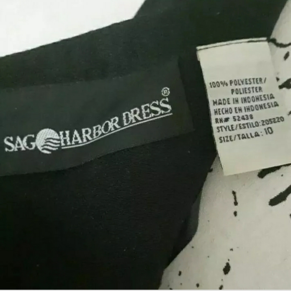 Womens Black sz 10 Sag Harber Knee Length zip up back Dress - Picture 3 of 5